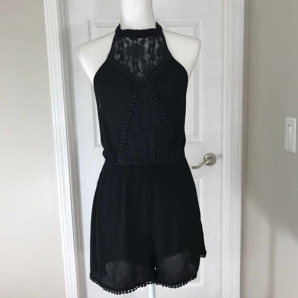 love, Fire Los Angeles Black Black Romper Large